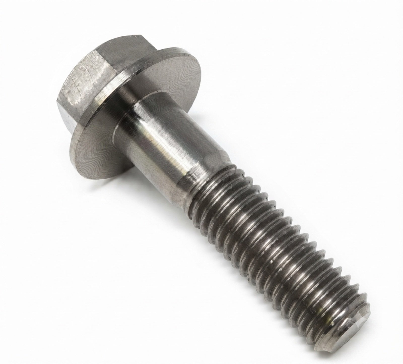 SS Flange bolt close-up showing integrated flange for improved load distribution | Gloscope Trading