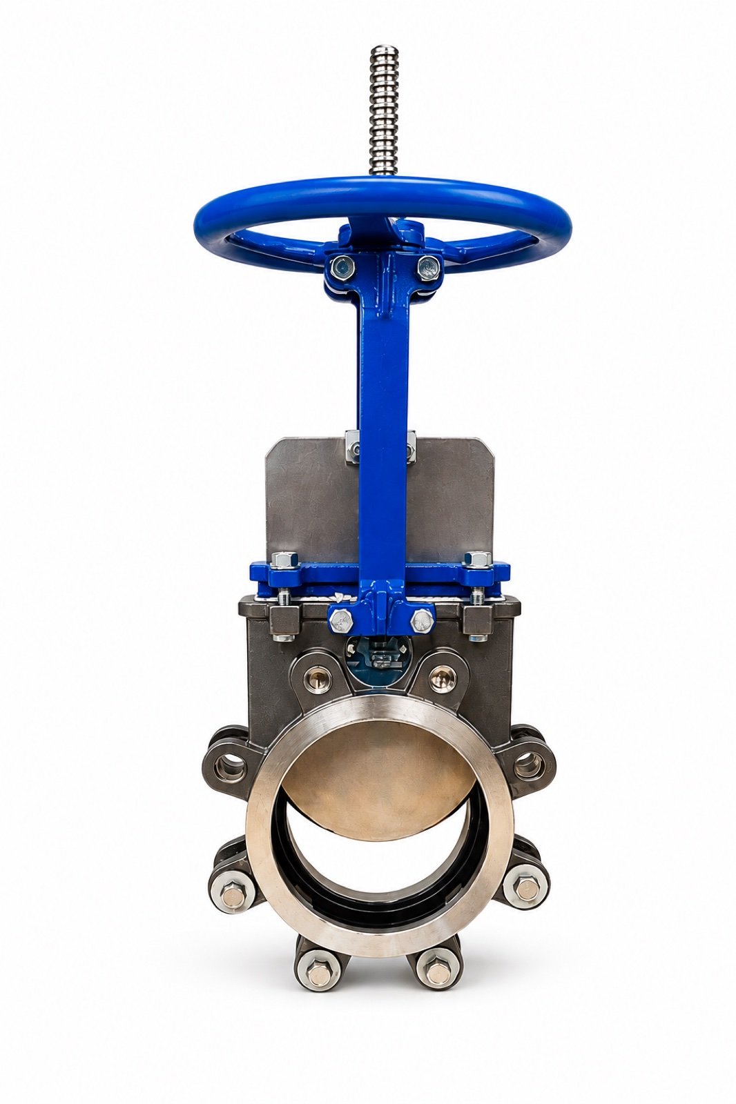 Knife edge valve close-up showing sharp-edged gate for effective media cutting | Gloscope Trading