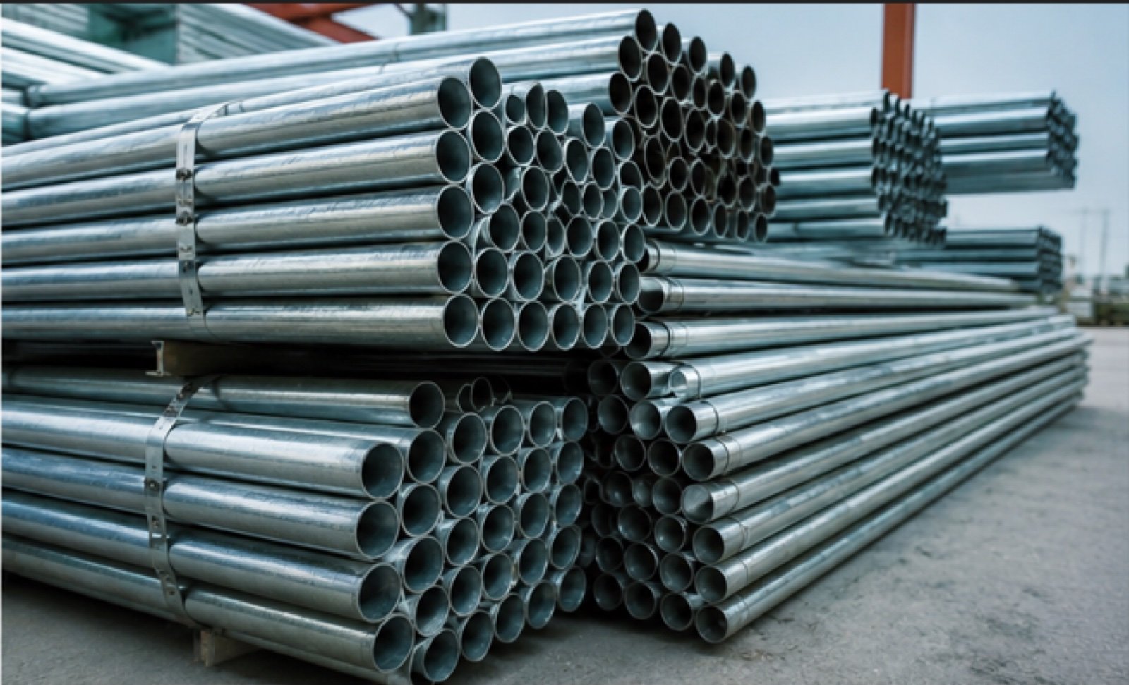 Scaffolding pipe close-up showing high-strength steel construction | Gloscope Trading
